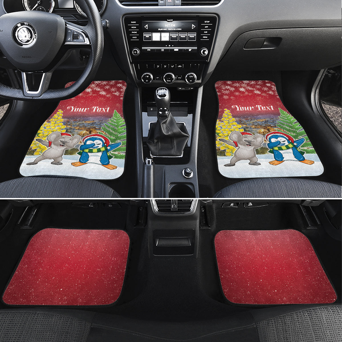 Christmas In July Car Mats Funny Dabbing Dance Koala And Blue Penguins