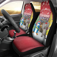 Christmas In July Car Seat Cover Funny Dabbing Dance Koala And Blue Penguins