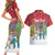 Personalised Christmas In July Couples Matching Short Sleeve Bodycon Dress and Hawaiian Shirt Funny Dabbing Dance Koala And Blue Penguins