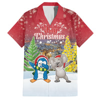 Personalised Christmas In July Family Matching Tank Maxi Dress and Hawaiian Shirt Funny Dabbing Dance Koala And Blue Penguins