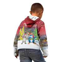 Personalised Christmas In July Kid Hoodie Funny Dabbing Dance Koala And Blue Penguins