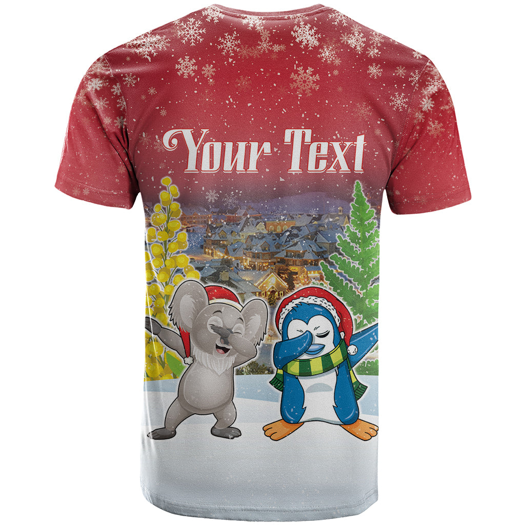 Personalised Christmas In July T Shirt Funny Dabbing Dance Koala And Blue Penguins LT05 - Polynesian Pride