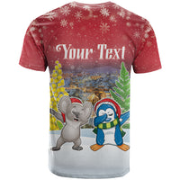 Personalised Christmas In July T Shirt Funny Dabbing Dance Koala And Blue Penguins LT05 - Polynesian Pride