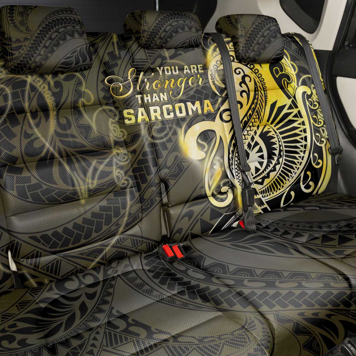 Sarcoma Awareness Back Car Seat Cover You Are Stronger Than Sarcoma