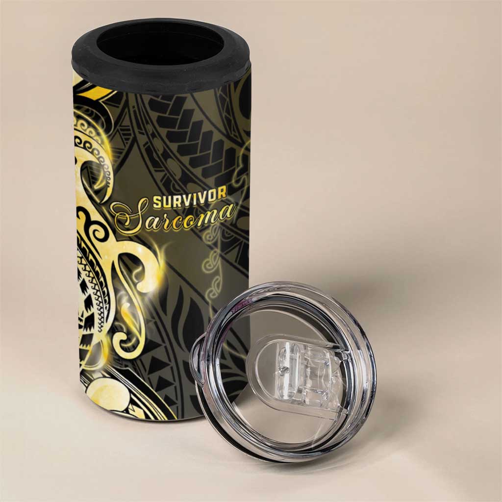 Sarcoma Awareness 4 in 1 Can Cooler Tumbler You Are Stronger Than Sarcoma