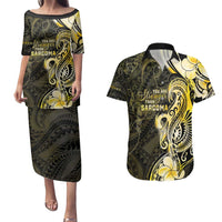 Sarcoma Awareness Couples Matching Puletasi and Hawaiian Shirt You Are Stronger Than Sarcoma