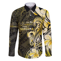 Sarcoma Awareness Family Matching Short Sleeve Bodycon Dress and Hawaiian Shirt You Are Stronger Than Sarcoma