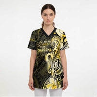 Sarcoma Awareness Scrub Top You Are Stronger Than Sarcoma - Polynesian Pride