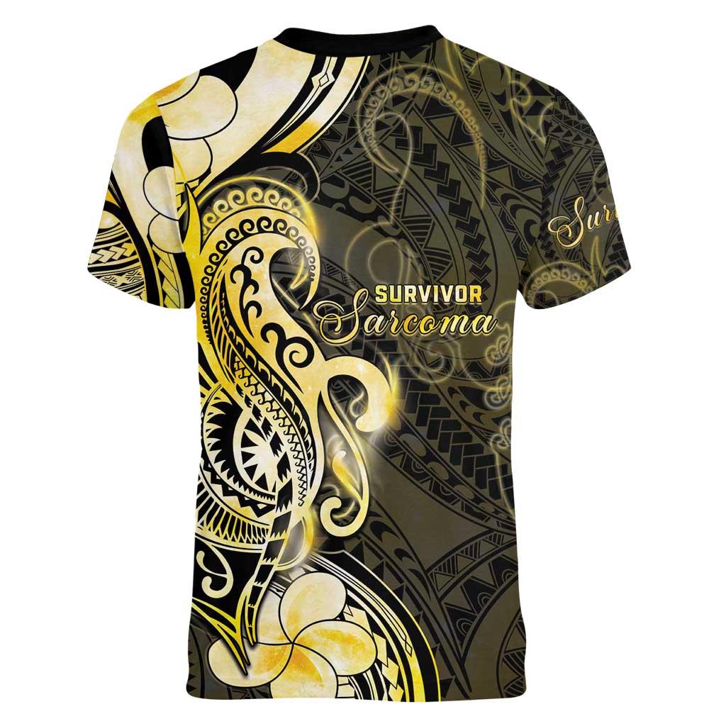 Sarcoma Awareness Women V-Neck T-Shirt You Are Stronger Than Sarcoma