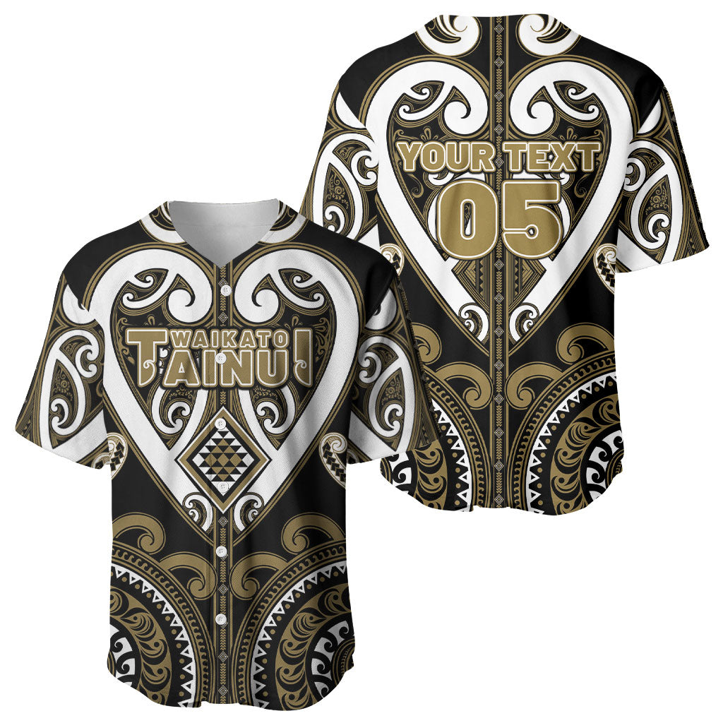 Custom Aotearoa Waikato Tainui Baseball Jersey Maori Tribal Pattern