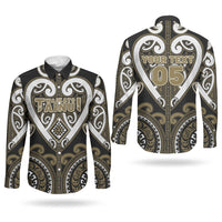 Custom Aotearoa Waikato Tainui Couples Matching Mermaid Dress and Long Sleeve Button Shirt Maori Tribal Pattern