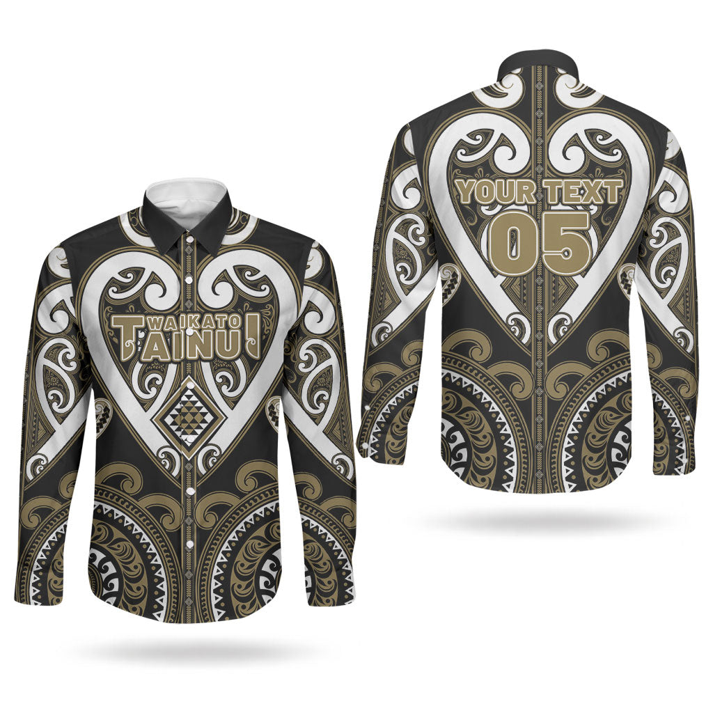 Custom Aotearoa Waikato Tainui Couples Matching Summer Maxi Dress and Long Sleeve Button Shirt Maori Tribal Pattern