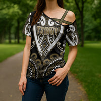 Custom Aotearoa Waikato Tainui Cross Shoulder Shirt Maori Tribal Pattern