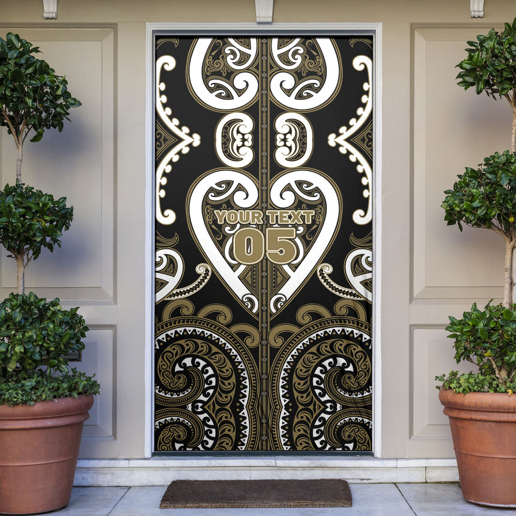 Custom Aotearoa Waikato Tainui Door Cover Maori Tribal Pattern