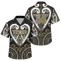Custom Aotearoa Waikato Tainui Family Matching Off Shoulder Maxi Dress and Hawaiian Shirt Maori Tribal Pattern