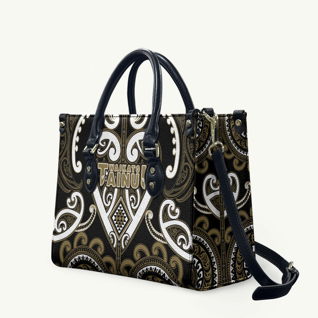 Aotearoa Waikato Tainui Leather Bag Maori Tribal Pattern