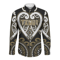 Custom Aotearoa Waikato Tainui Long Sleeve Button Shirt Maori Tribal Pattern