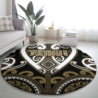 Aotearoa Waikato Tainui Round Carpet Maori Tribal Pattern