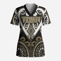 Custom Aotearoa Waikato Tainui Scrub Top Maori Tribal Pattern