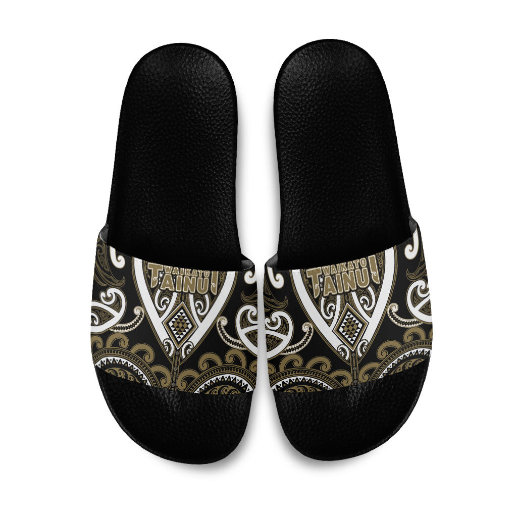 Aotearoa Waikato Tainui Slide Sandals Maori Tribal Pattern