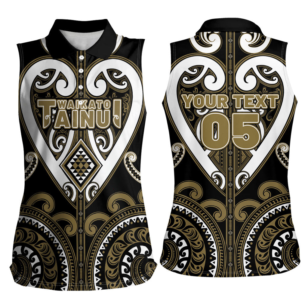 Custom Aotearoa Waikato Tainui Women Sleeveless Polo Shirt Maori Tribal Pattern