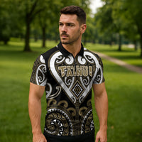 Custom Aotearoa Waikato Tainui Zipper Polo Shirt Maori Tribal Pattern