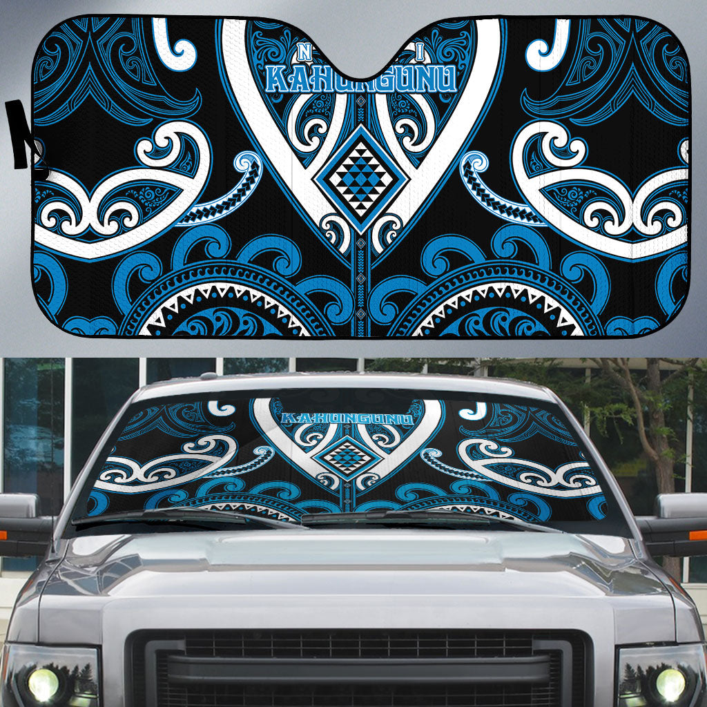 Aotearoa Ngati Kahungunu Auto Sun Shade Maori Tribal Pattern