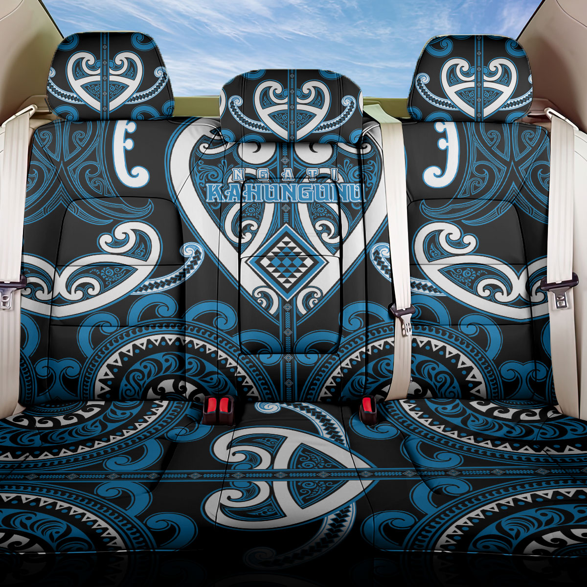Aotearoa Ngati Kahungunu Back Car Seat Cover Maori Tribal Pattern