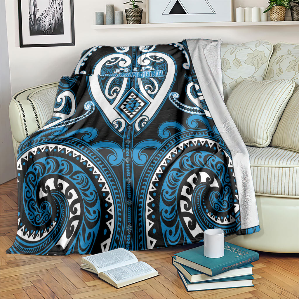 Aotearoa Ngati Kahungunu Blanket Maori Tribal Pattern LT05 Blue - Polynesian Pride
