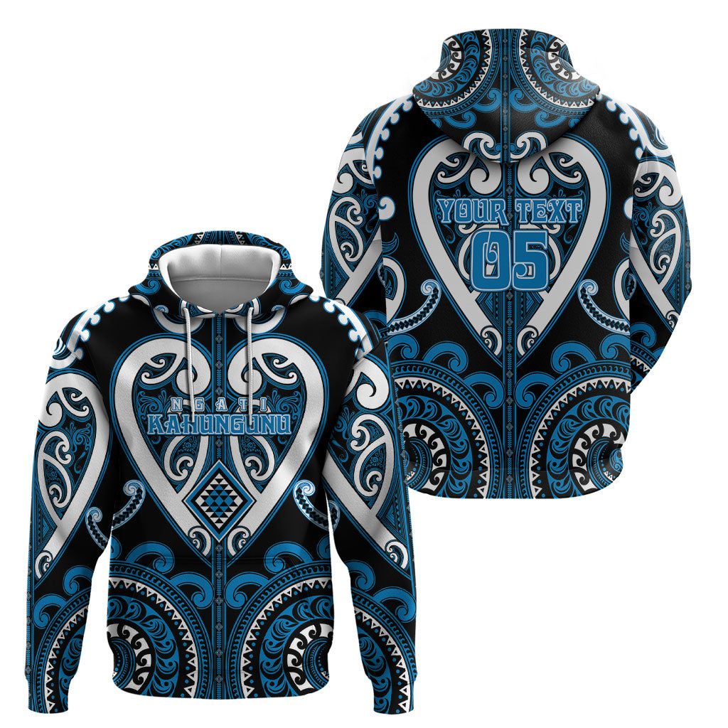 Custom Aotearoa Ngati Kahungunu Hoodie Maori Tribal Pattern
