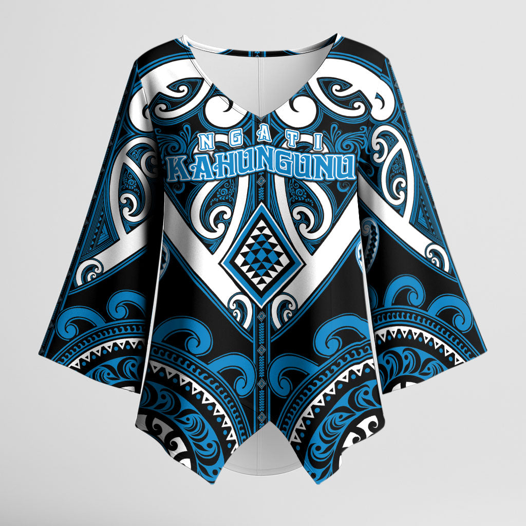 Custom Aotearoa Ngati Kahungunu Kimono Sleeve Blouse Maori Tribal Pattern
