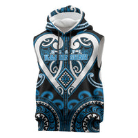 Custom Aotearoa Ngati Kahungunu Sleeveless Hoodie Maori Tribal Pattern