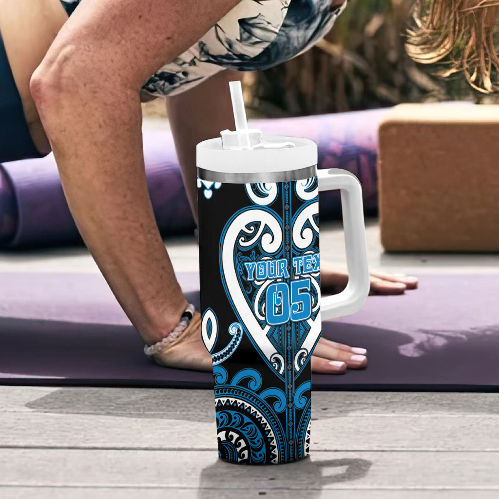 Custom Aotearoa Ngati Kahungunu Tumbler With Handle Maori Tribal Pattern