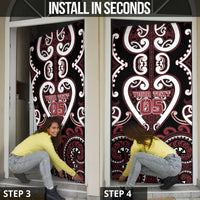 Custom Aotearoa Te Arawa Door Cover Maori Tribal Pattern