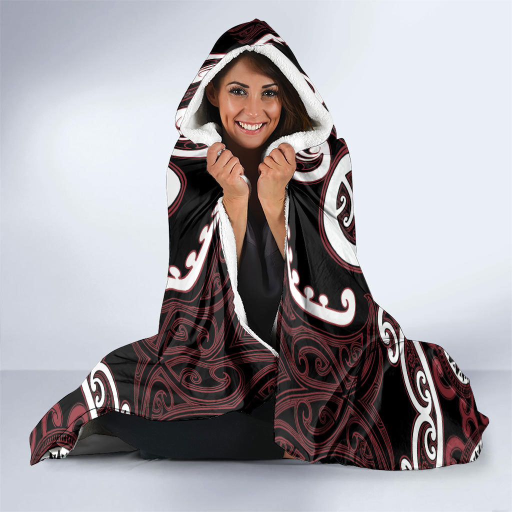 Aotearoa Te Arawa Hooded Blanket Maori Tribal Pattern