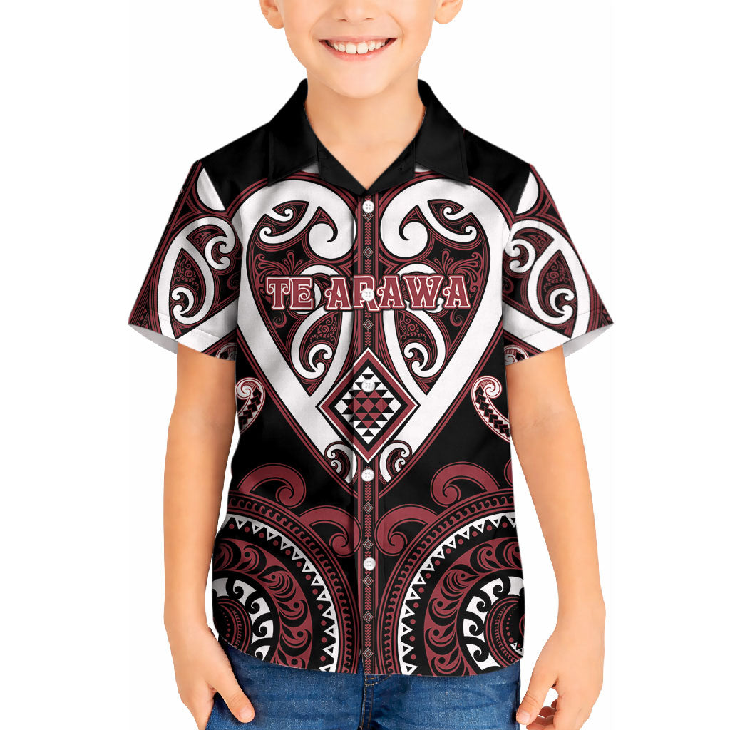 Custom Aotearoa Te Arawa Kid Hawaiian Shirt Maori Tribal Pattern