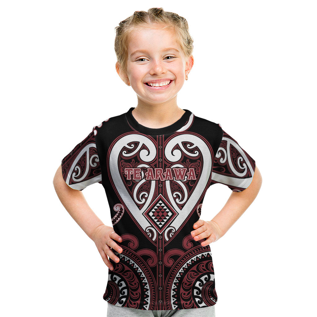 Custom Aotearoa Te Arawa Kid T Shirt Maori Tribal Pattern
