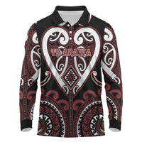 Custom Aotearoa Te Arawa Long Sleeve Polo Shirt Maori Tribal Pattern