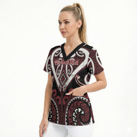 Custom Aotearoa Te Arawa Scrub Top Maori Tribal Pattern