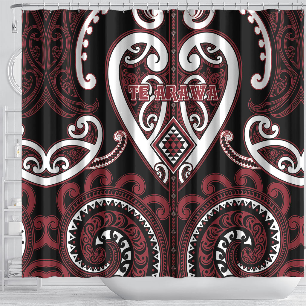 Aotearoa Te Arawa Shower Curtain Maori Tribal Pattern