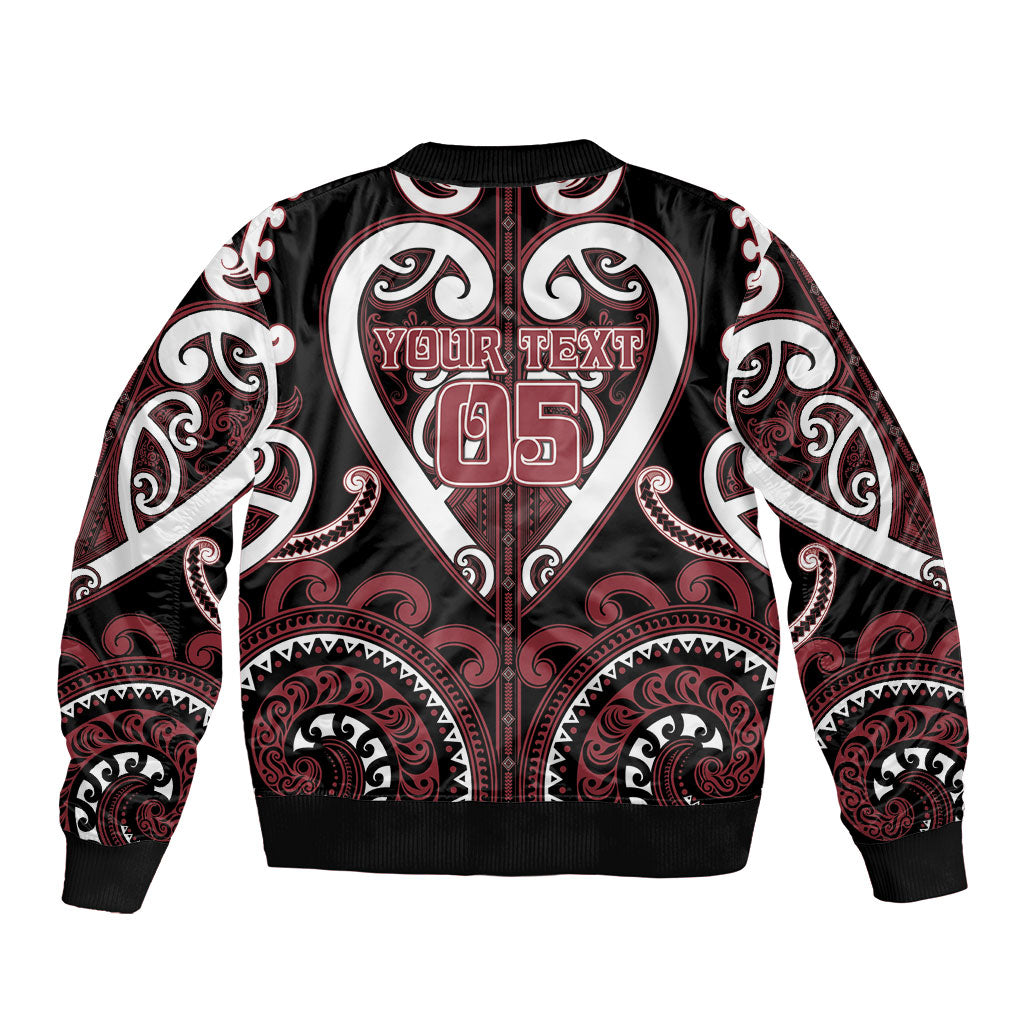 Custom Aotearoa Te Arawa Sleeve Zip Bomber Jacket Maori Tribal Pattern
