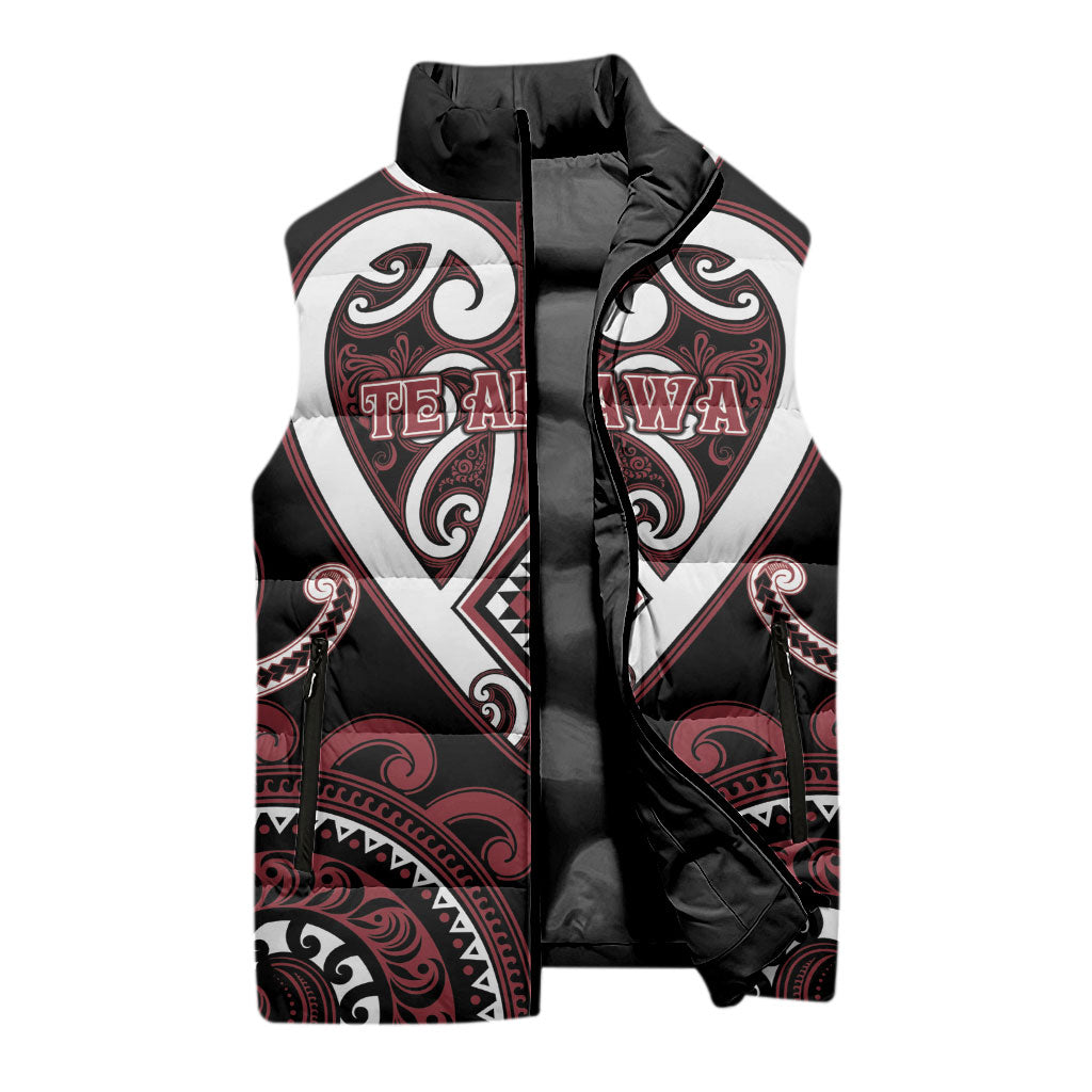 Custom Aotearoa Te Arawa Sleeveless Puffer Jacket Maori Tribal Pattern