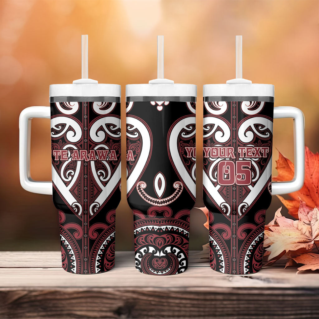 Custom Aotearoa Te Arawa Tumbler With Handle Maori Tribal Pattern