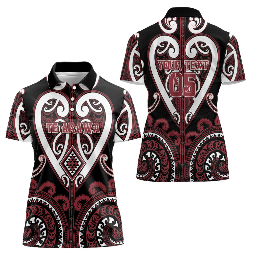 Custom Aotearoa Te Arawa Women Polo Shirt Maori Tribal Pattern