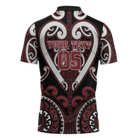Custom Aotearoa Te Arawa Zipper Polo Shirt Maori Tribal Pattern