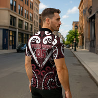 Custom Aotearoa Te Arawa Zipper Polo Shirt Maori Tribal Pattern