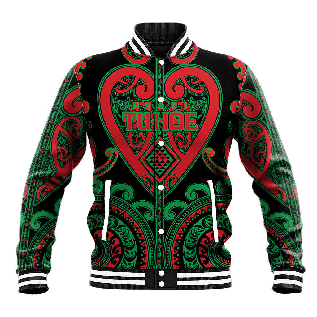 Custom Aotearoa Ngai Tuhoe Baseball Jacket Maori Tribal Pattern LT05 Unisex Black - Polynesian Pride