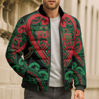 Custom Aotearoa Ngai Tuhoe Bomber Puffer Jacket Maori Tribal Pattern
