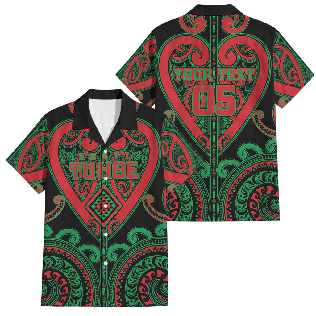 Custom Aotearoa Ngai Tuhoe Family Matching Off Shoulder Short Dress and Hawaiian Shirt Maori Tribal Pattern