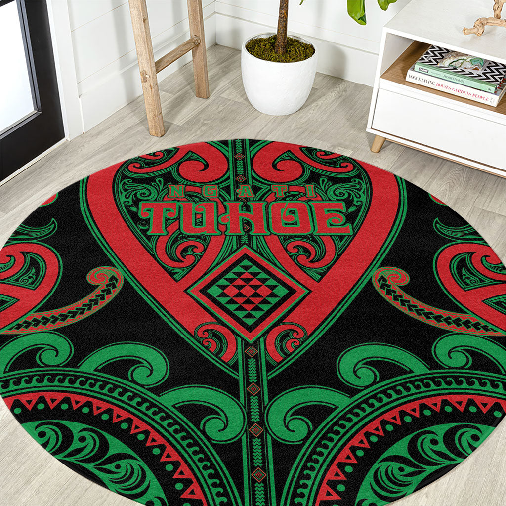 Aotearoa Ngai Tuhoe Round Carpet Maori Tribal Pattern